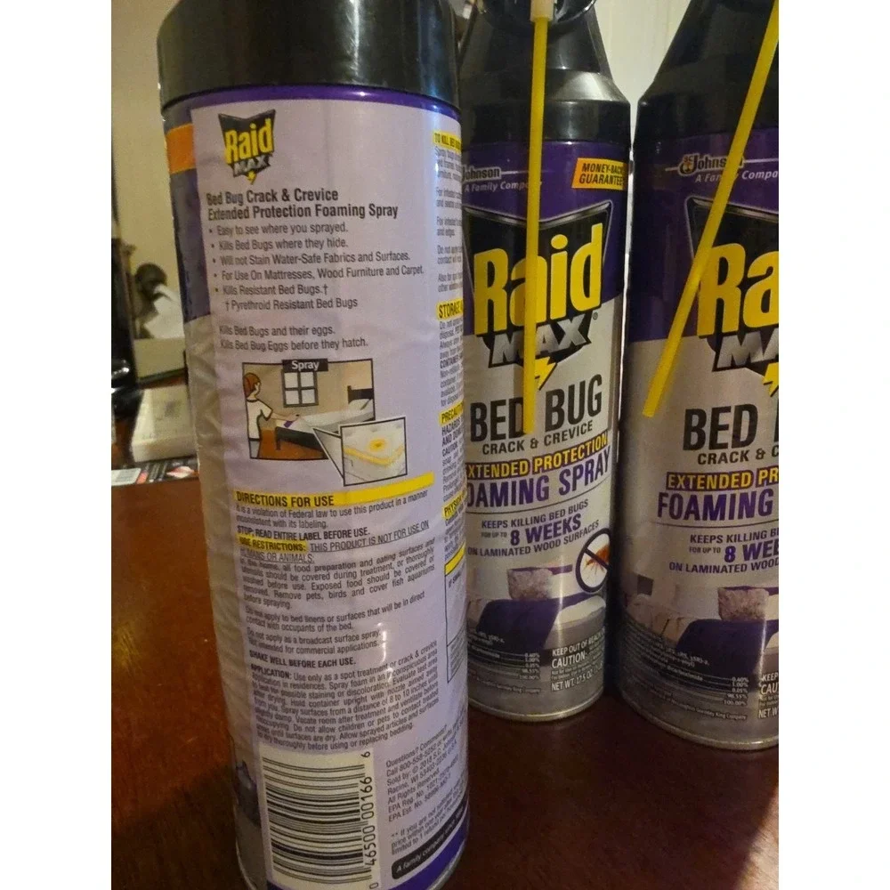Raid Max Bed Bug Foaming Spray Crack Crevice 17.5‎ oz Extended Protection ( 3pc
